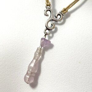 2/$20, Light Purple Amethyst Cord Necklace, Genuine Gemstone Lariat Necklace